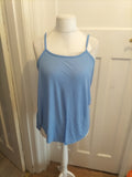 Primark 10 Blue Brush Rib Sleeveless Split Hem Cami