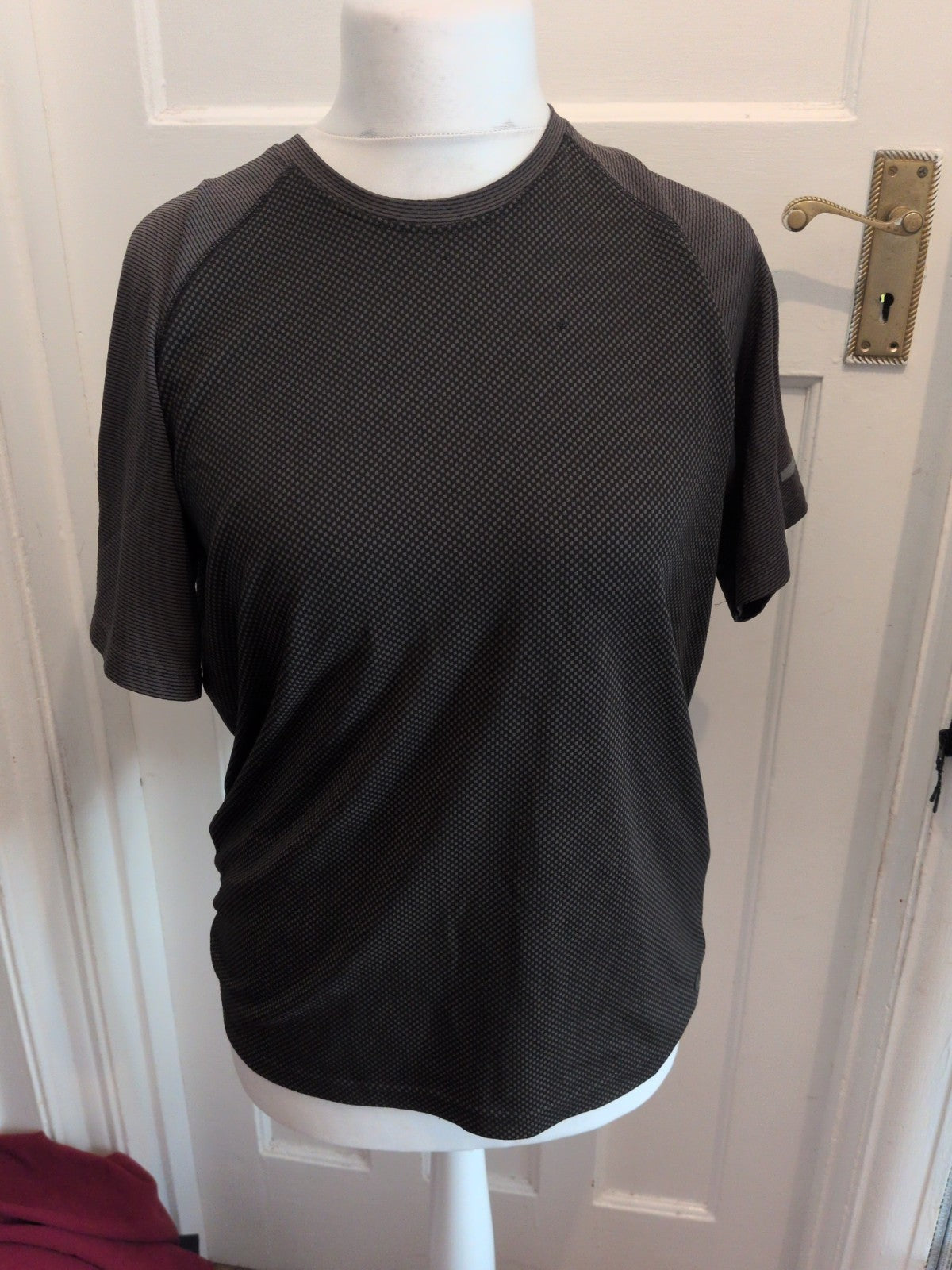 M&S Active Medium Charcoal Patterned Short Sleeve T-shirt