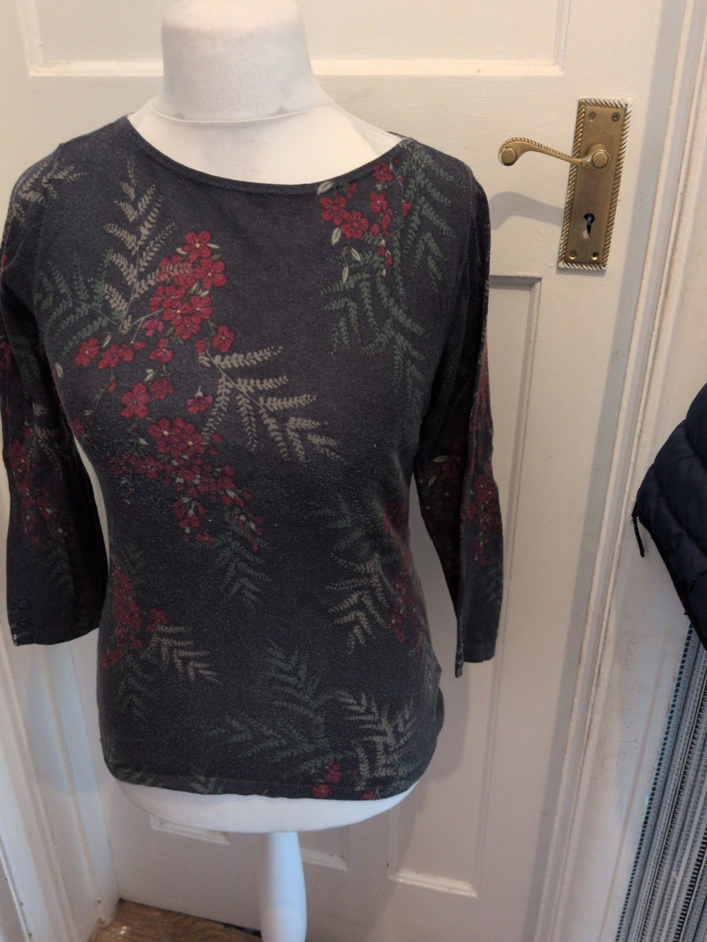 Next 10 Flower Navy Long Sleeve Lightweight Jumper