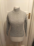 Ladies Lulua London Size Small Grey Knit High Neck Pullover Jumper