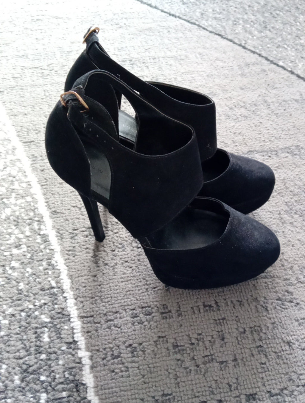 Ladies Black Newlook Heeled Shoes Size 6 Free Delivery