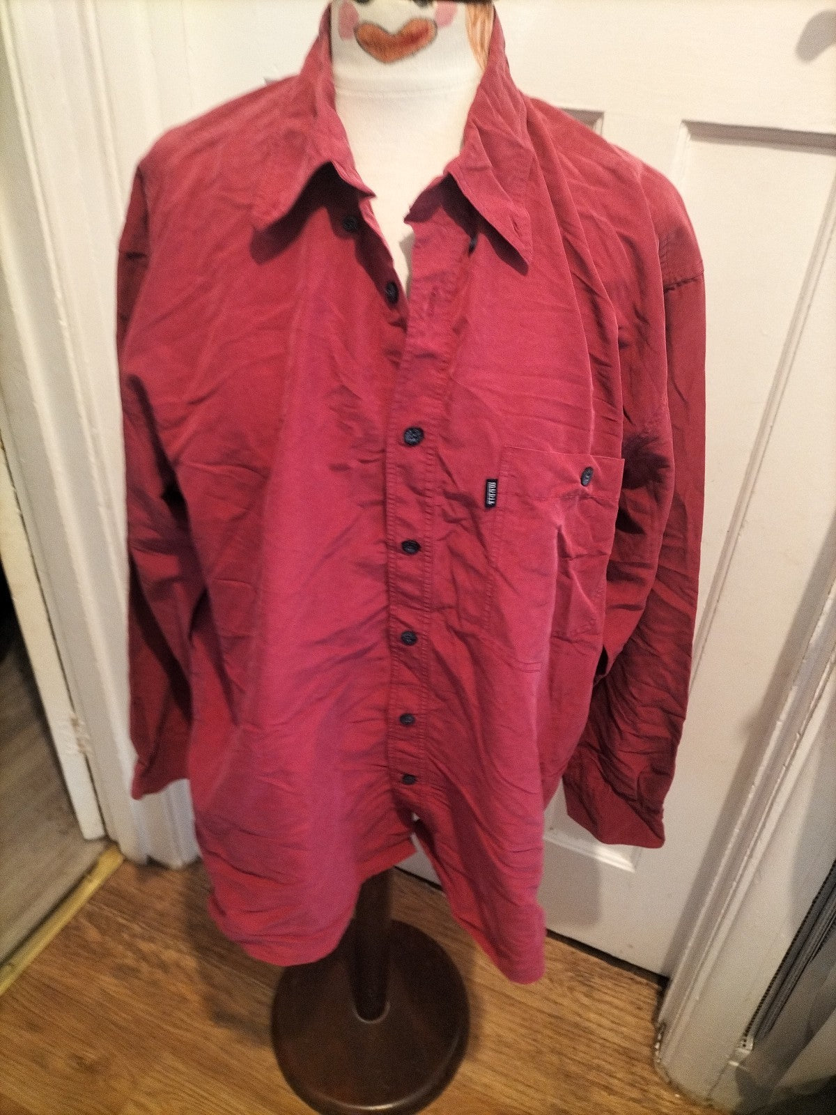Mens Mudie Size Large Red Long Sleeved Shirt