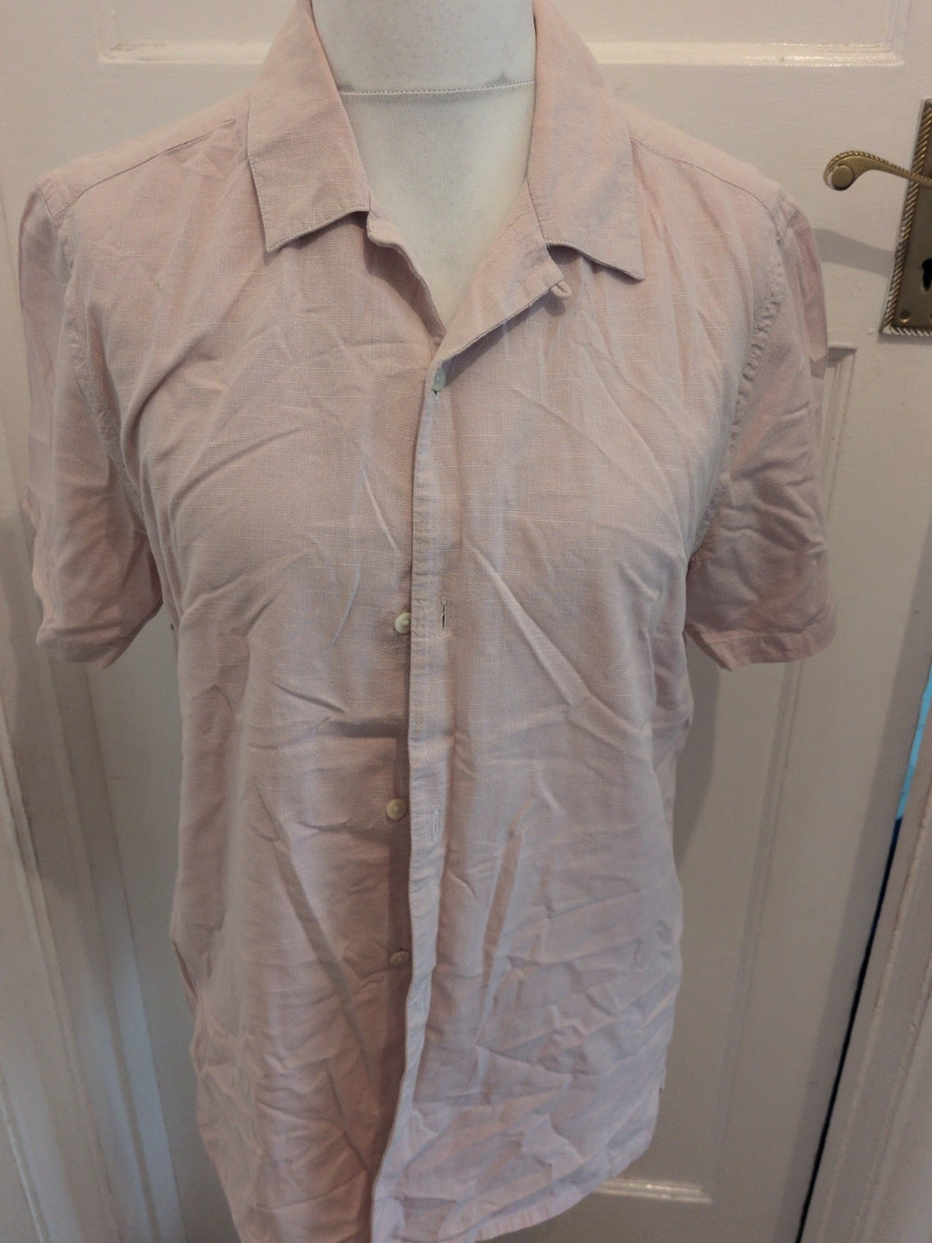 Tu Man Medium Reg Fit Pale Pink Short Sleeve Shirt