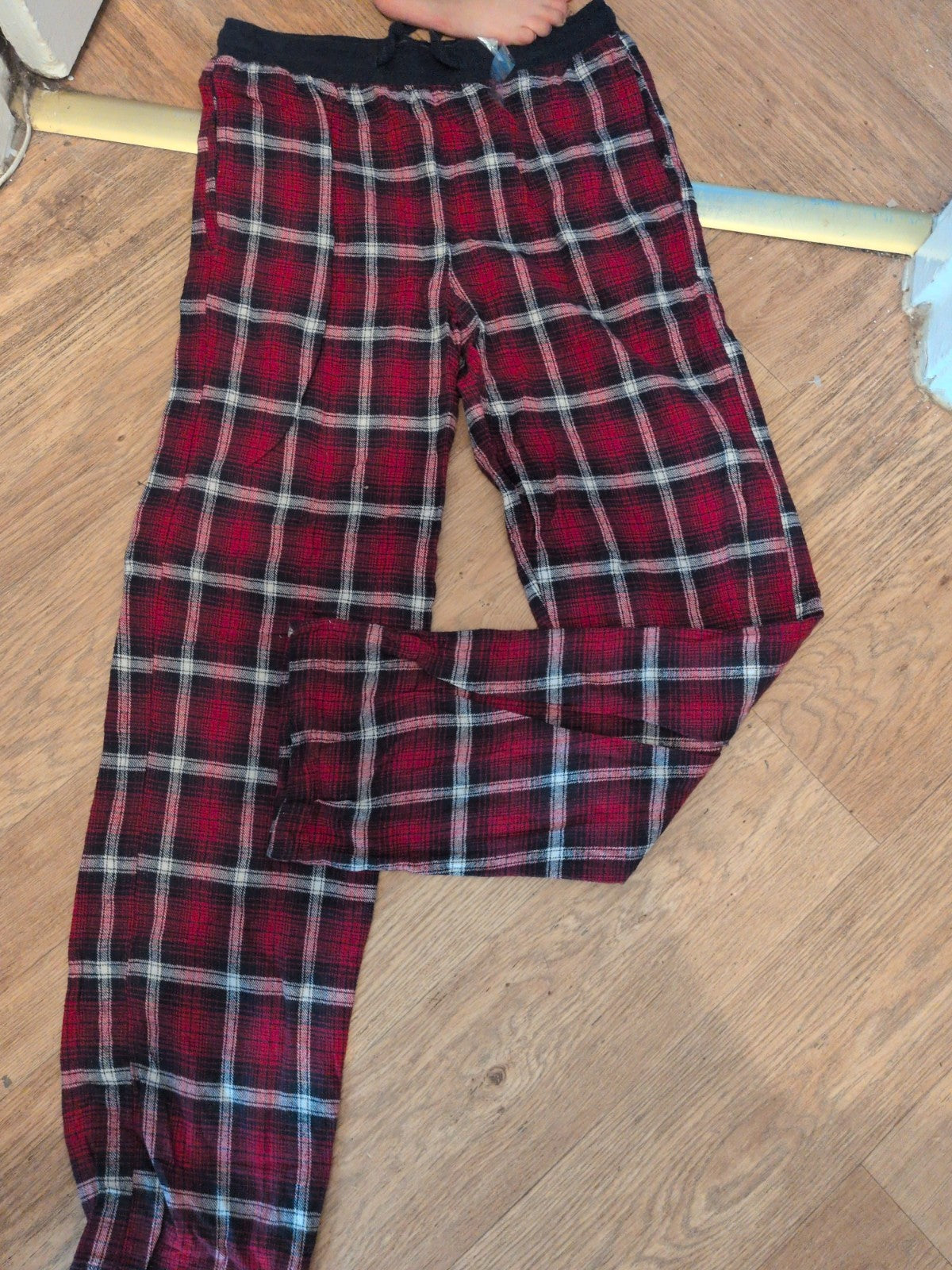 Primark XS Red Navy Check Pyjama Bottoms