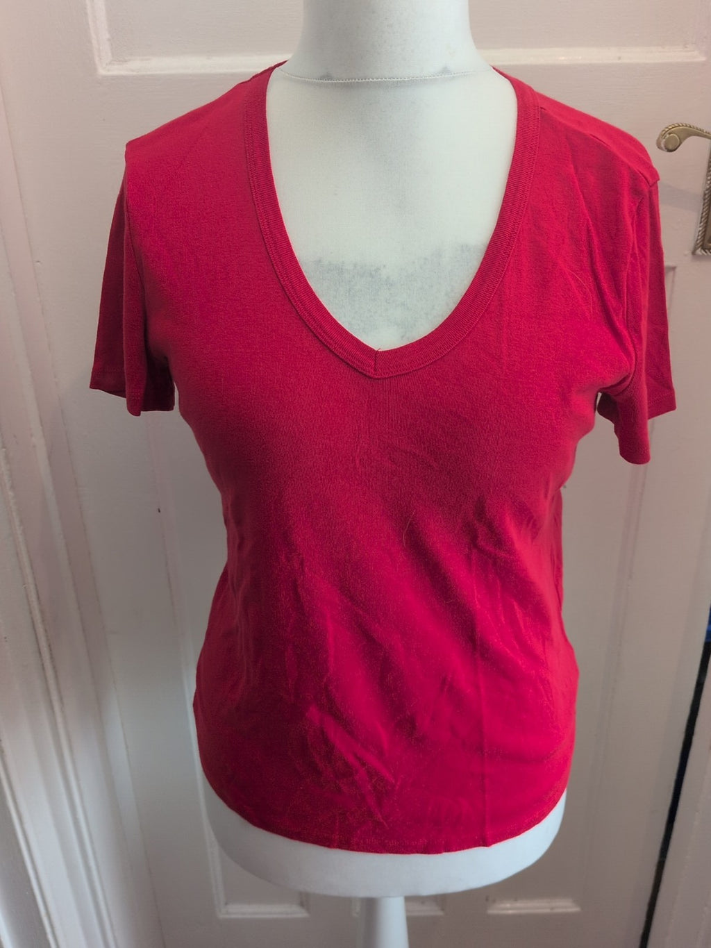 M&S Woman 16 Medium Red Short Sleeve T-shirt