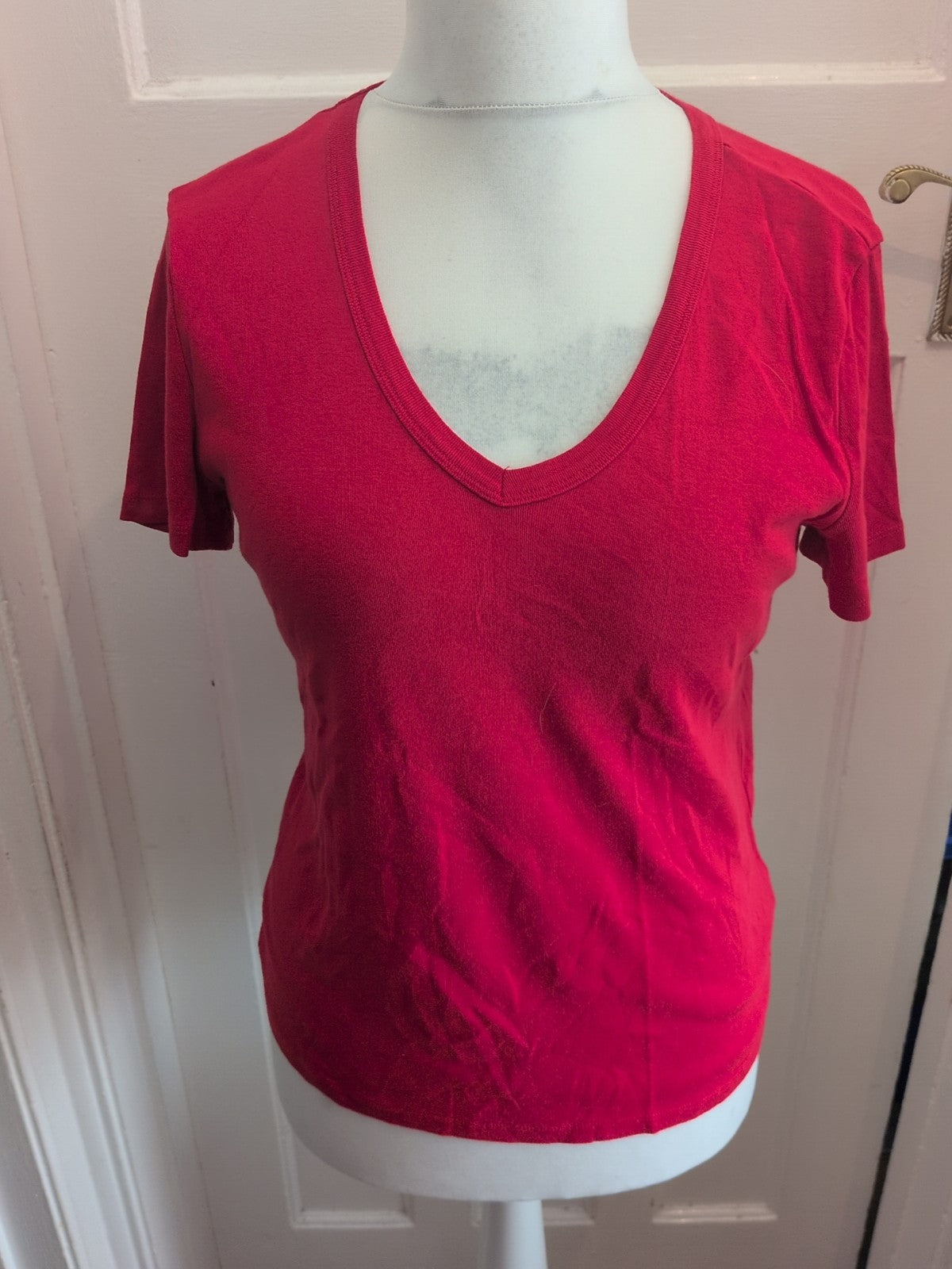 M&S Woman 16 Medium Red Short Sleeve T-shirt