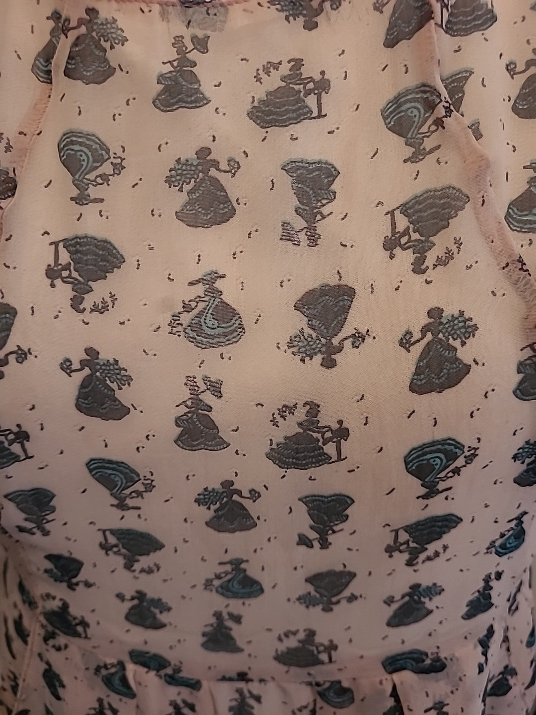 Ladies Max C Size 14 Pale Pink Patterned Lined Cap Sleeved Dress