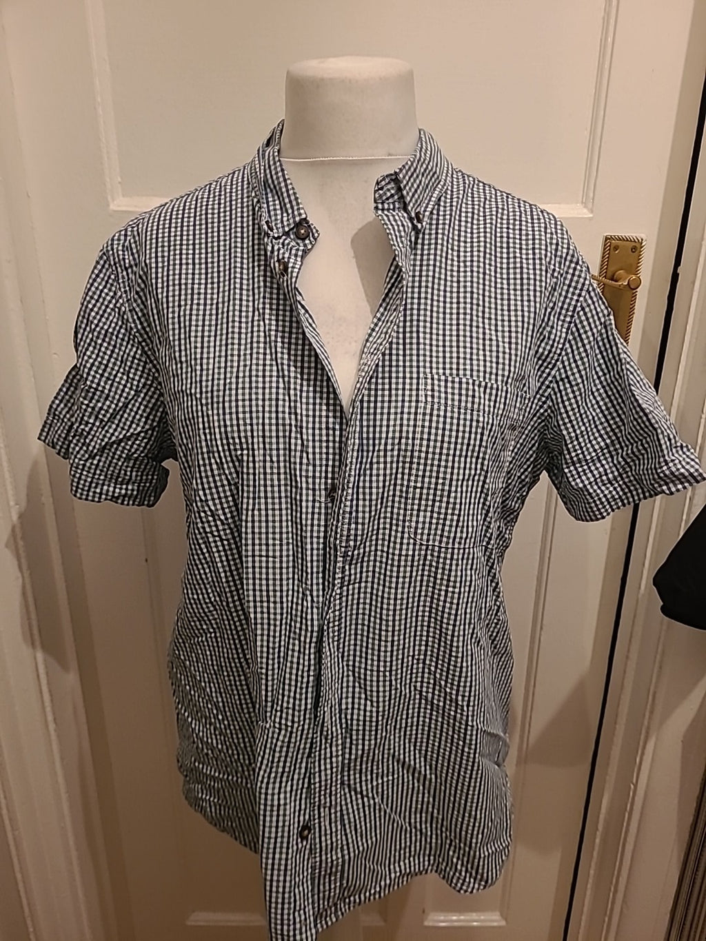 Mens Cedarwood State Size XL Green/Blue/White Check Short Sleeved Shirt