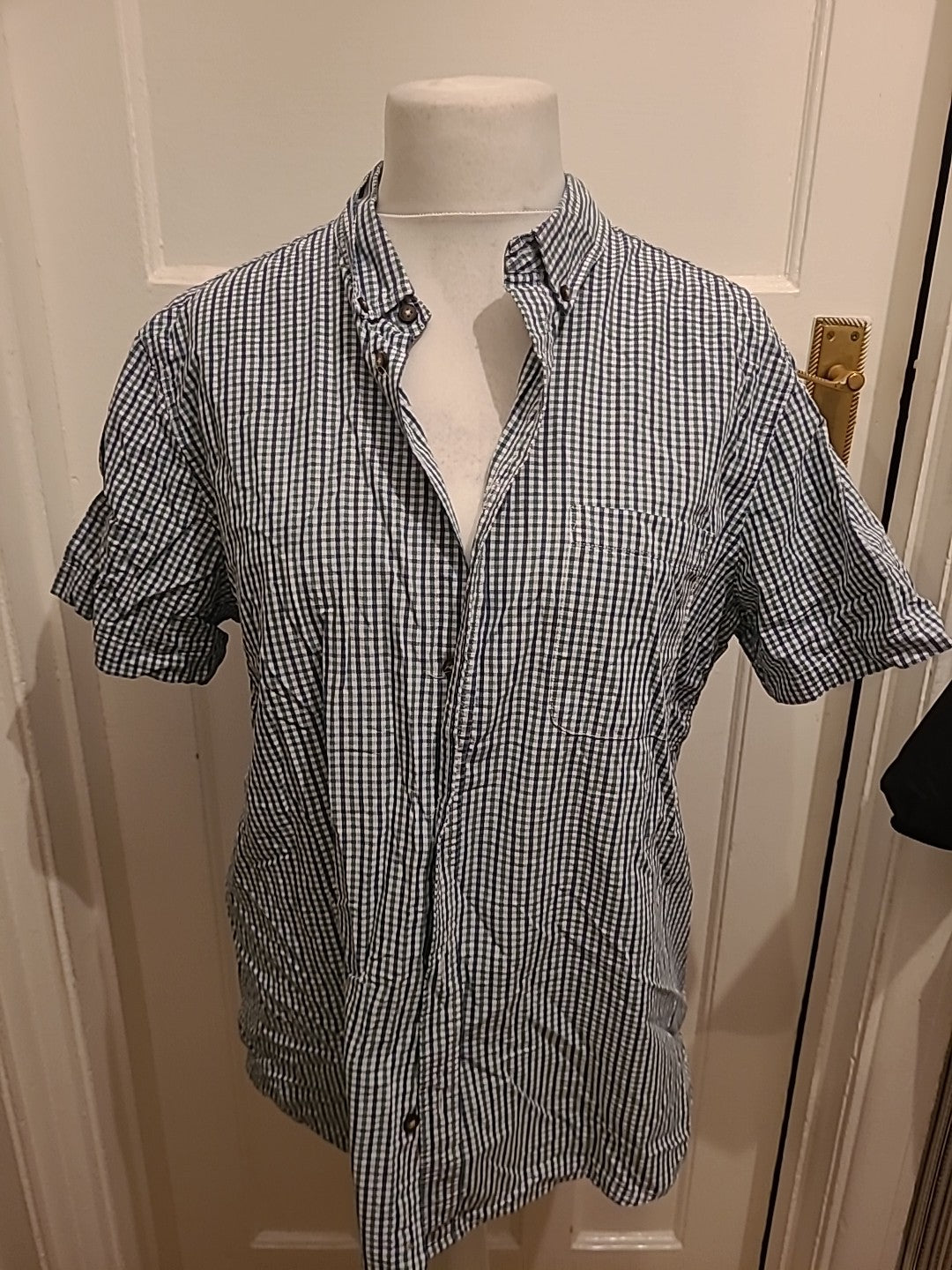 Mens Cedarwood State Size XL Green/Blue/White Check Short Sleeved Shirt