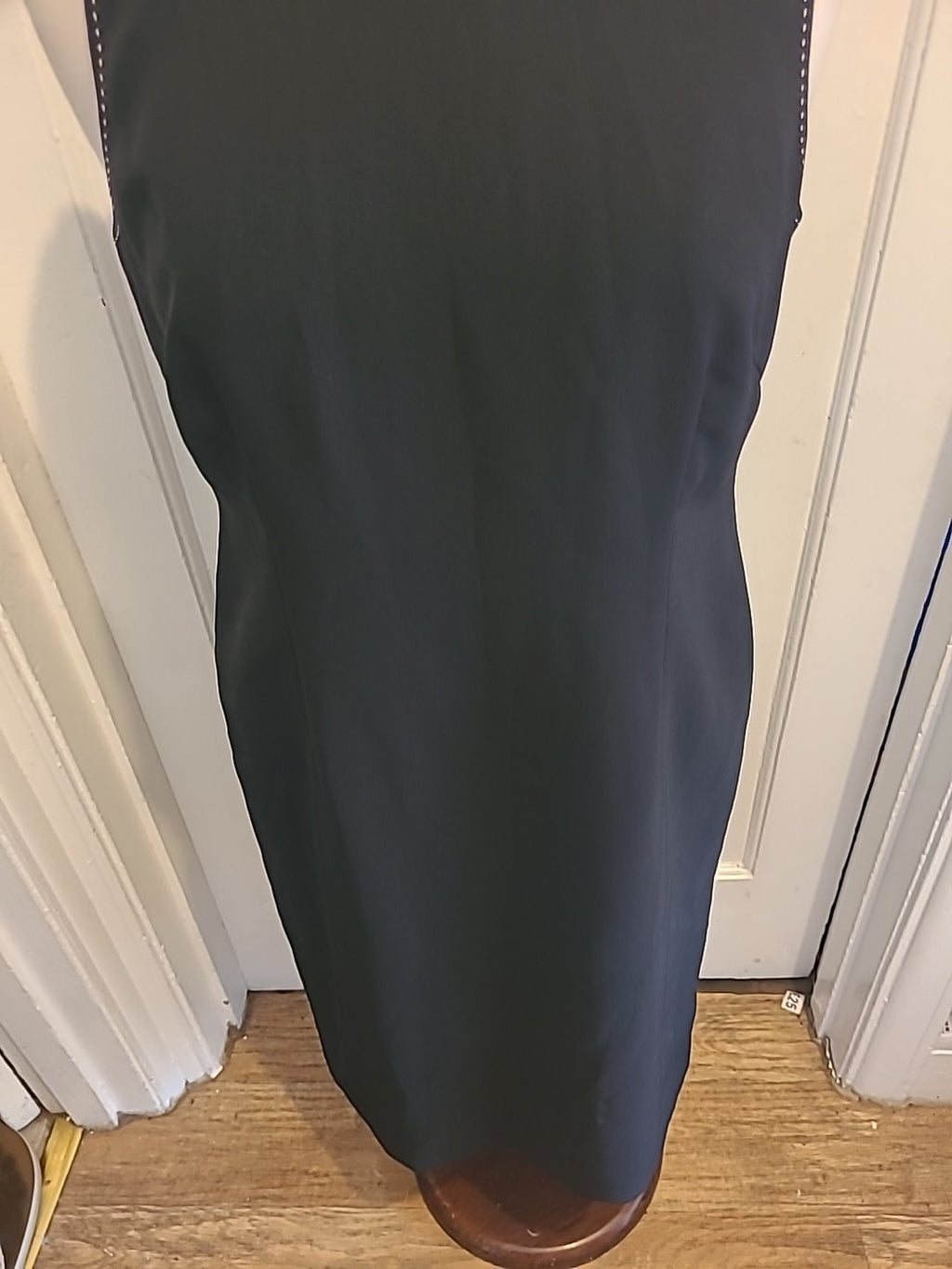 Ladies Precis Petite Size 12 Blaxk With White Trim Lined Sleeveless Dress