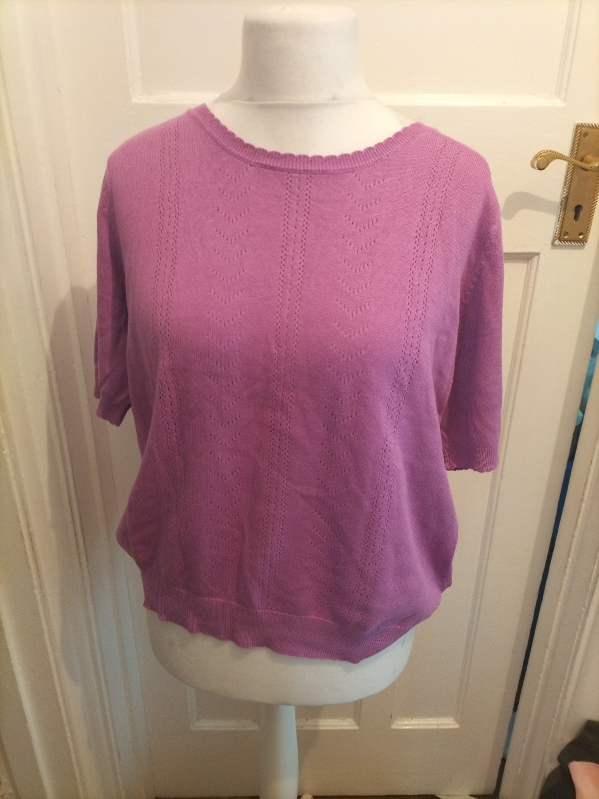RR Fr XL Purple Short Sleeve Blouse