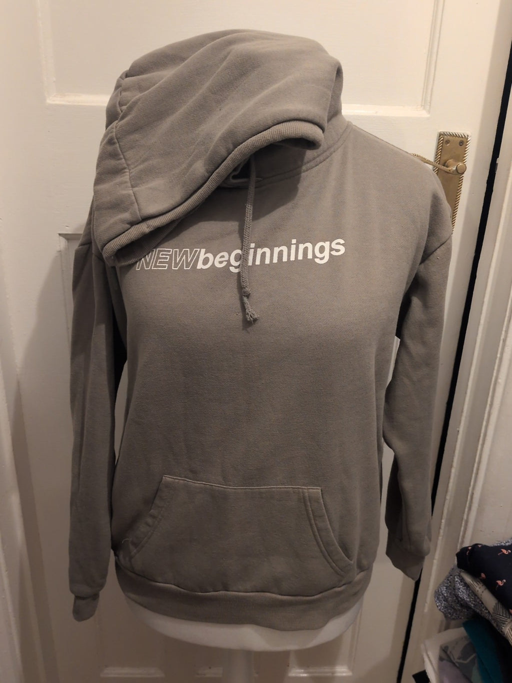 Large Pale Khaki Long Sleeve Pullover Jumper