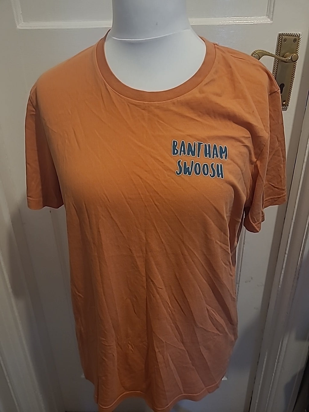 Ladies Size Large Printed Orange Short Sleeved Tshirt