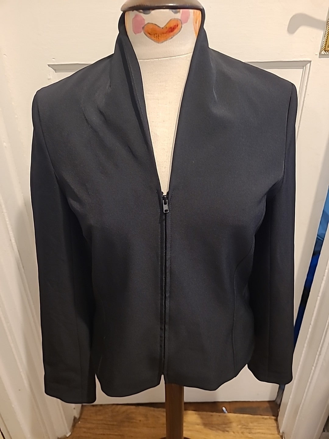 Ladies River Island Size Small Black Lined Zipped Jacket