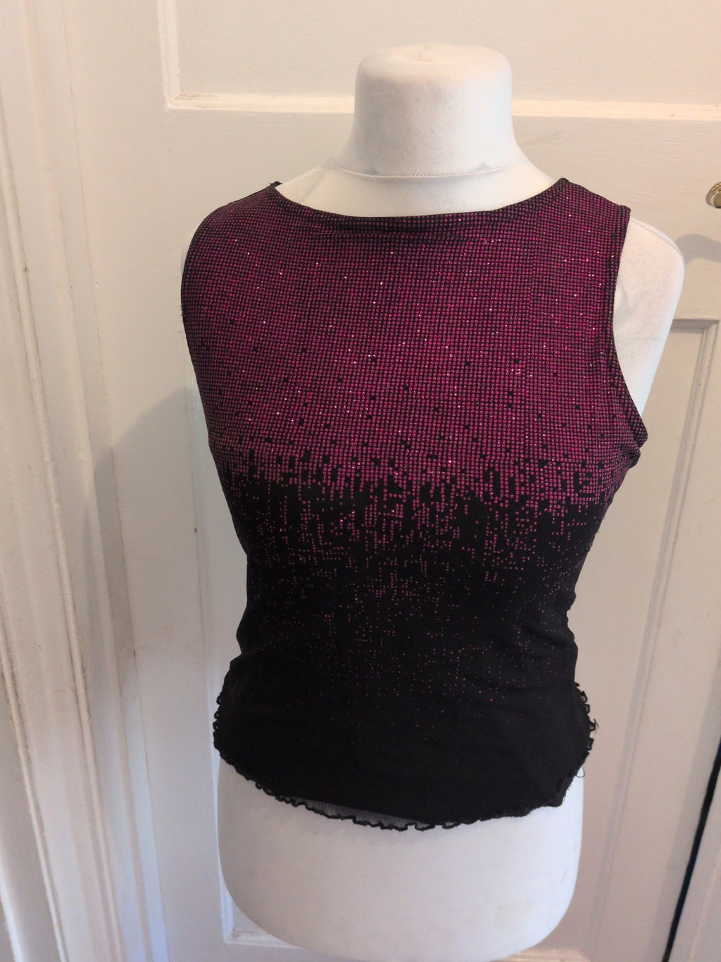 Ladies Dorothy Perkins 16 Pink Sparkly Sleeveless Top