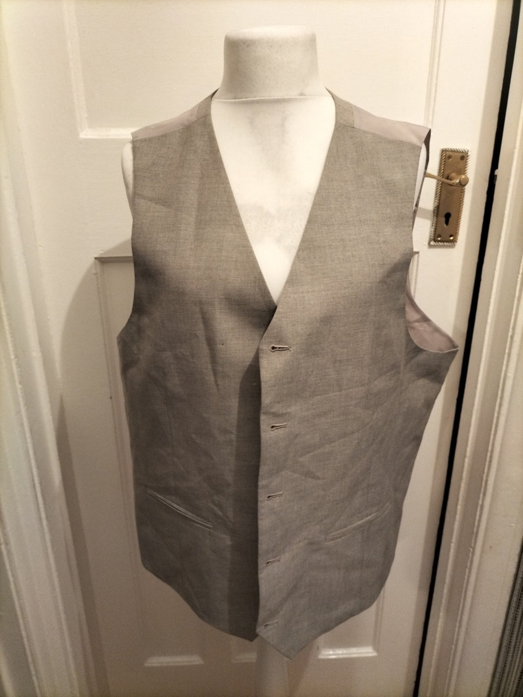 Mwns F&F Tailoring Size 48R Grey Lined Waistcoat