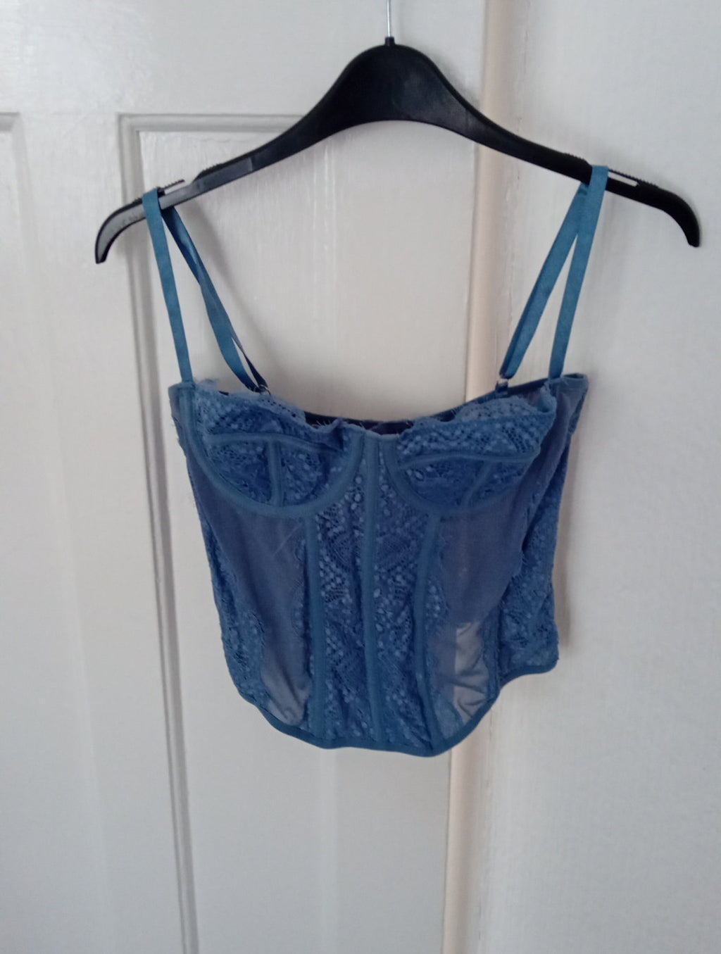 Ladies Corset Top Blue Size Med Shein
