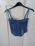 Ladies Corset Top Blue Size Med Shein