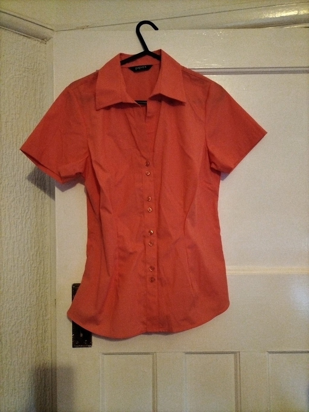 Ladies Papaya Size 10 Pink Short Sleeved Buttoned Blouse