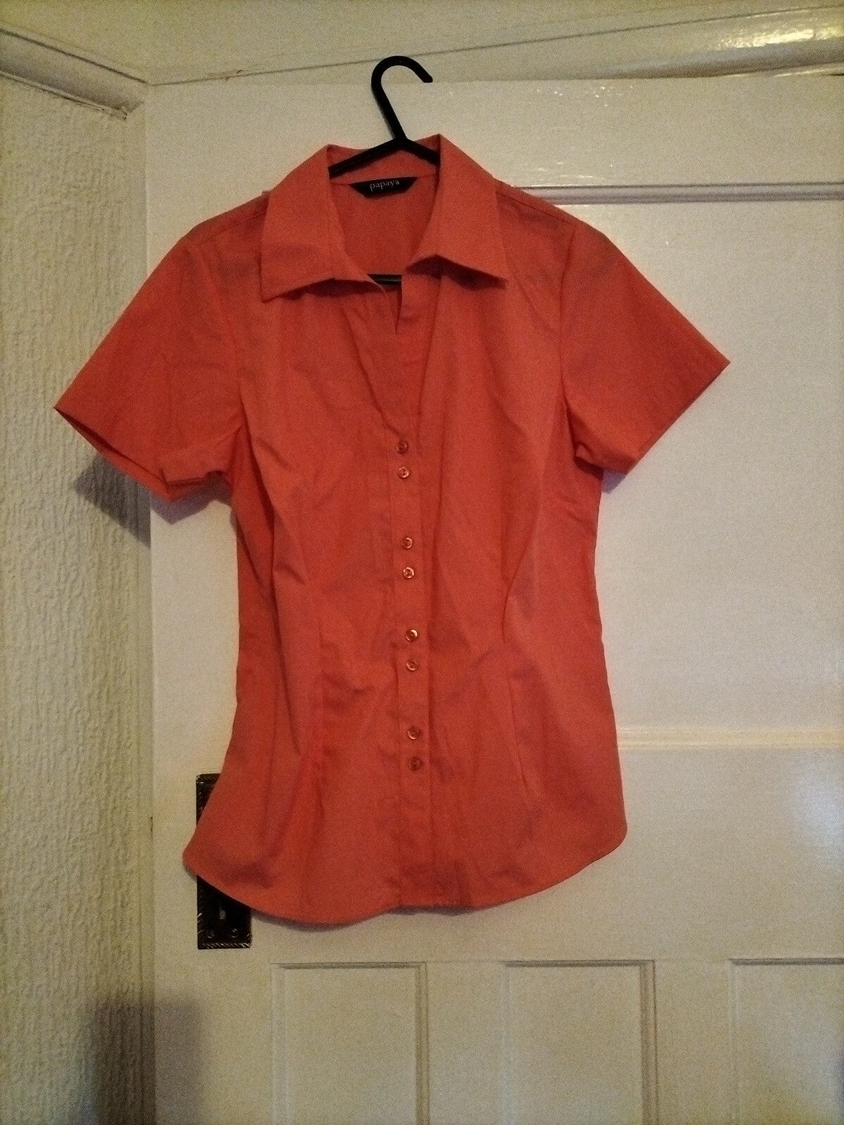Ladies Papaya Size 10 Pink Short Sleeved Buttoned Blouse