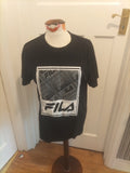 Mens Fila Size XL Black Short Sleeved Tshirt