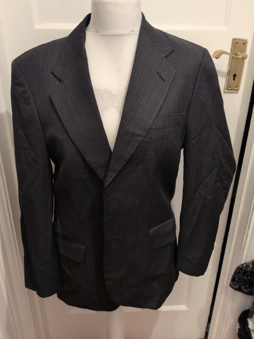 38 Short Marks And Spencer Black Pinstripe Suit Jacket