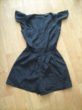 Ladies Miss Selfridge Size 8 Black Scoop Neck Playsuit