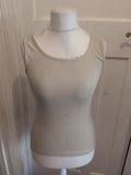 Ladies Esmara Size Small Beige Brush Rib Sleeveless Tank Vest T-shirt