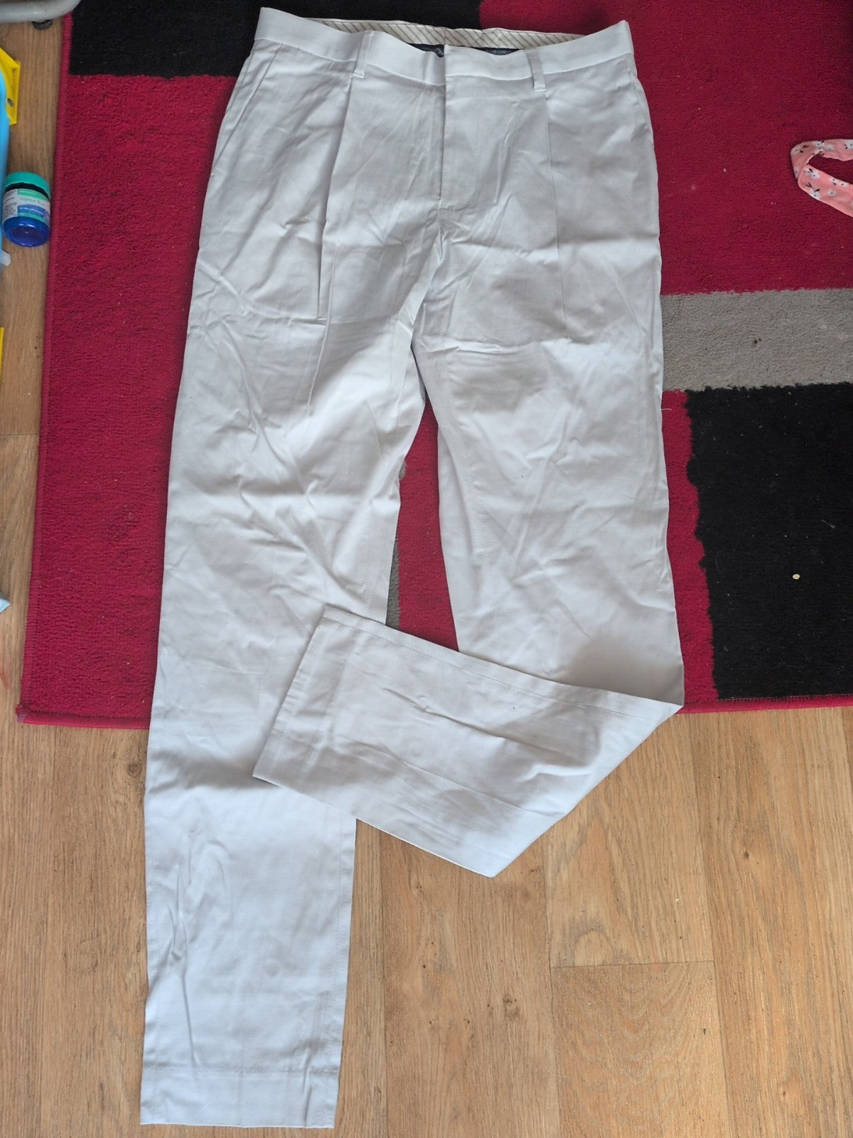 Mens Next Size 30/33 Pale Grey Smart Trousers