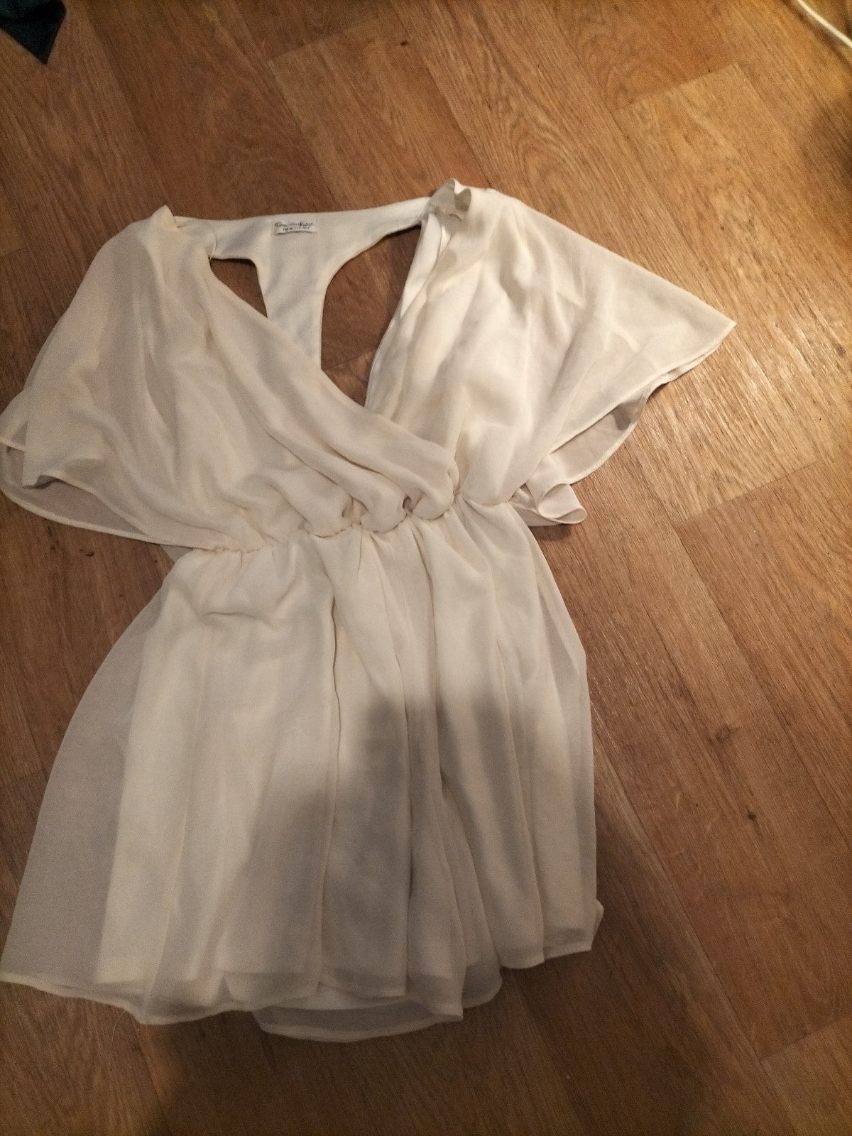 Ladies Miss Selfridge Size 8 Cream Lined Short Sleeve Playsuit