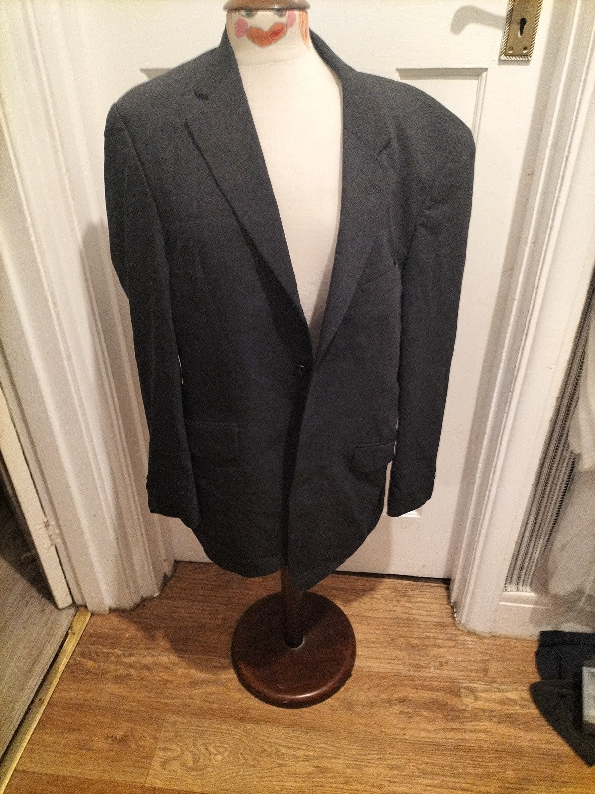 Mens Ciro Citterio Size XL Black Pinstripe Check Blazer Lined