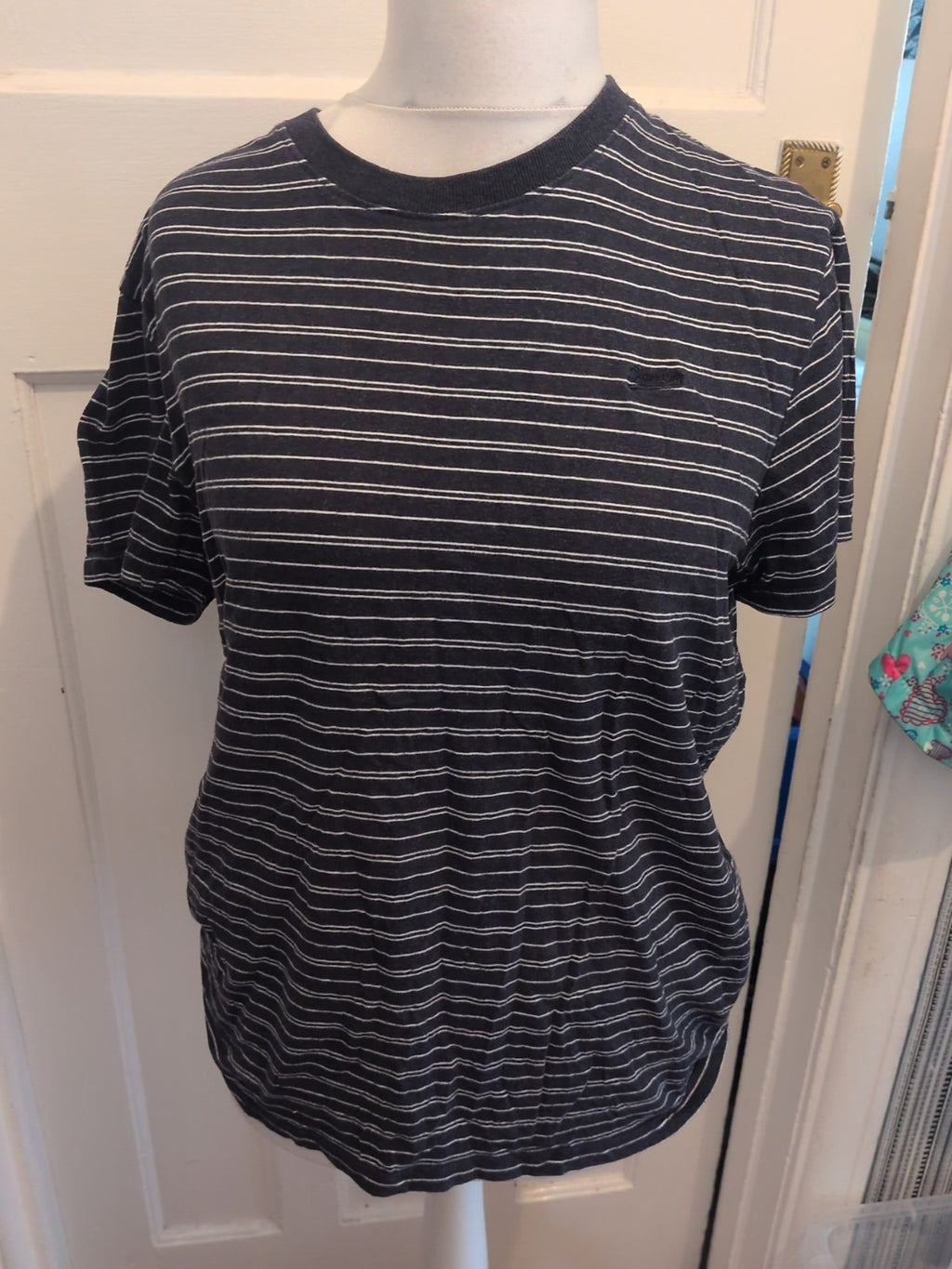 Superdry Oxford Street Large Navy White Stripe Short Sleeve T-shirt