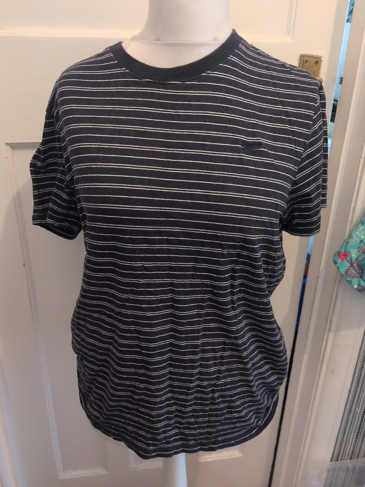 Superdry Oxford Street Large Navy White Stripe Short Sleeve T-shirt