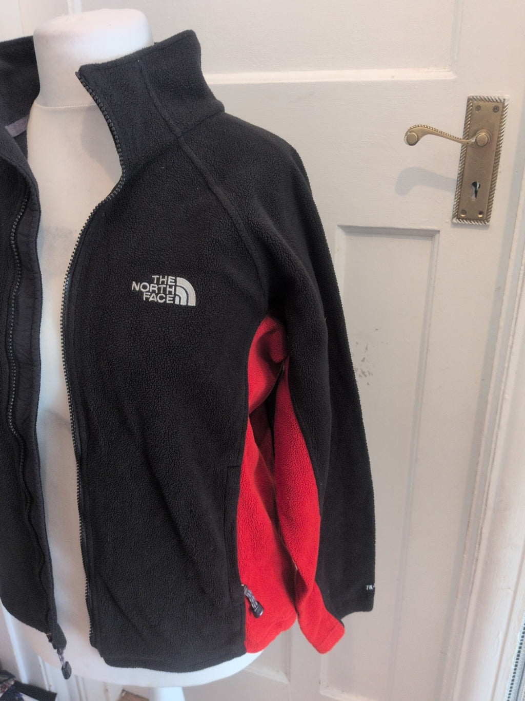 North Face Small Red And Black Full Zip Jumper