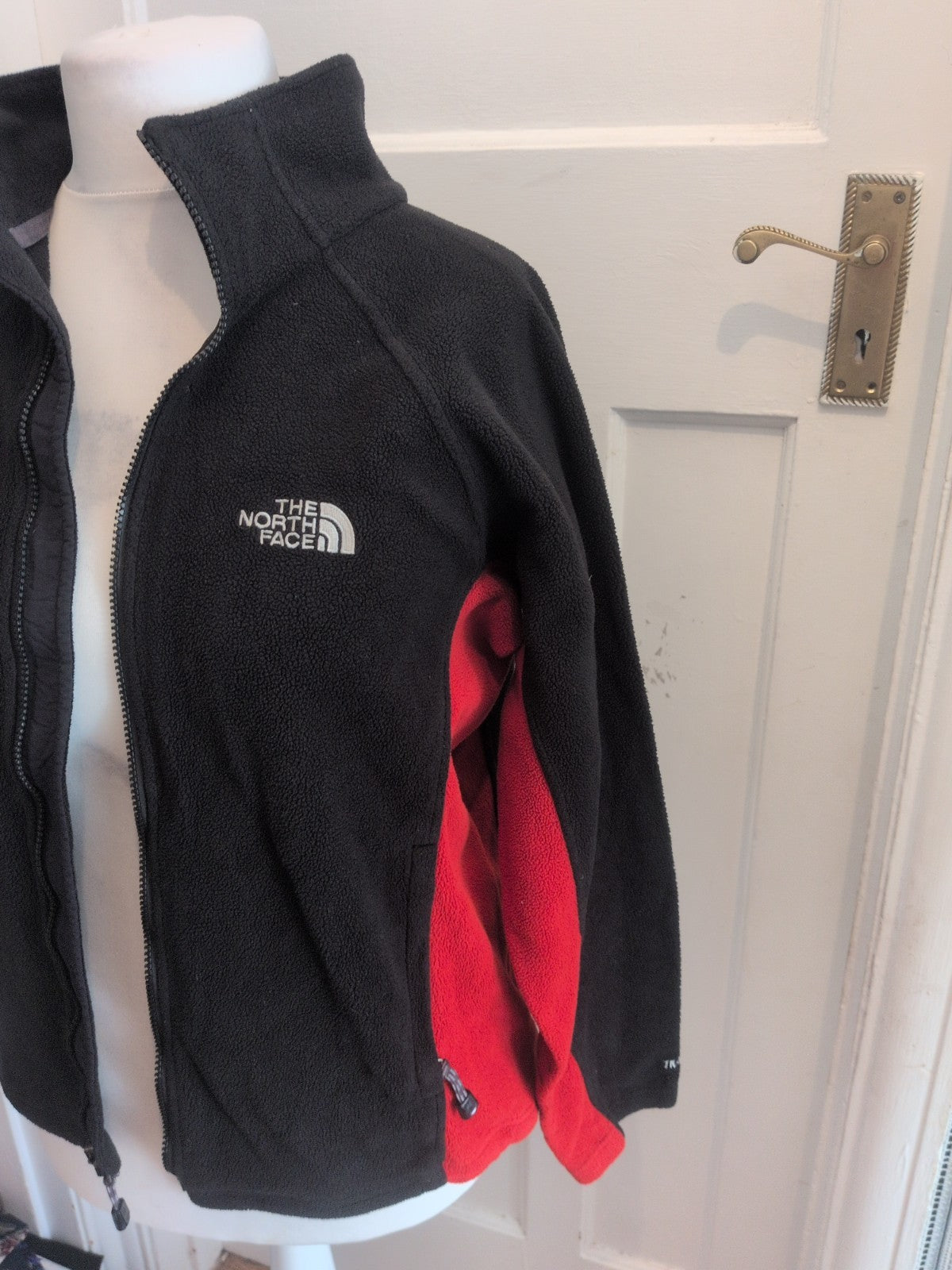 North Face Small Red And Black Full Zip Jumper