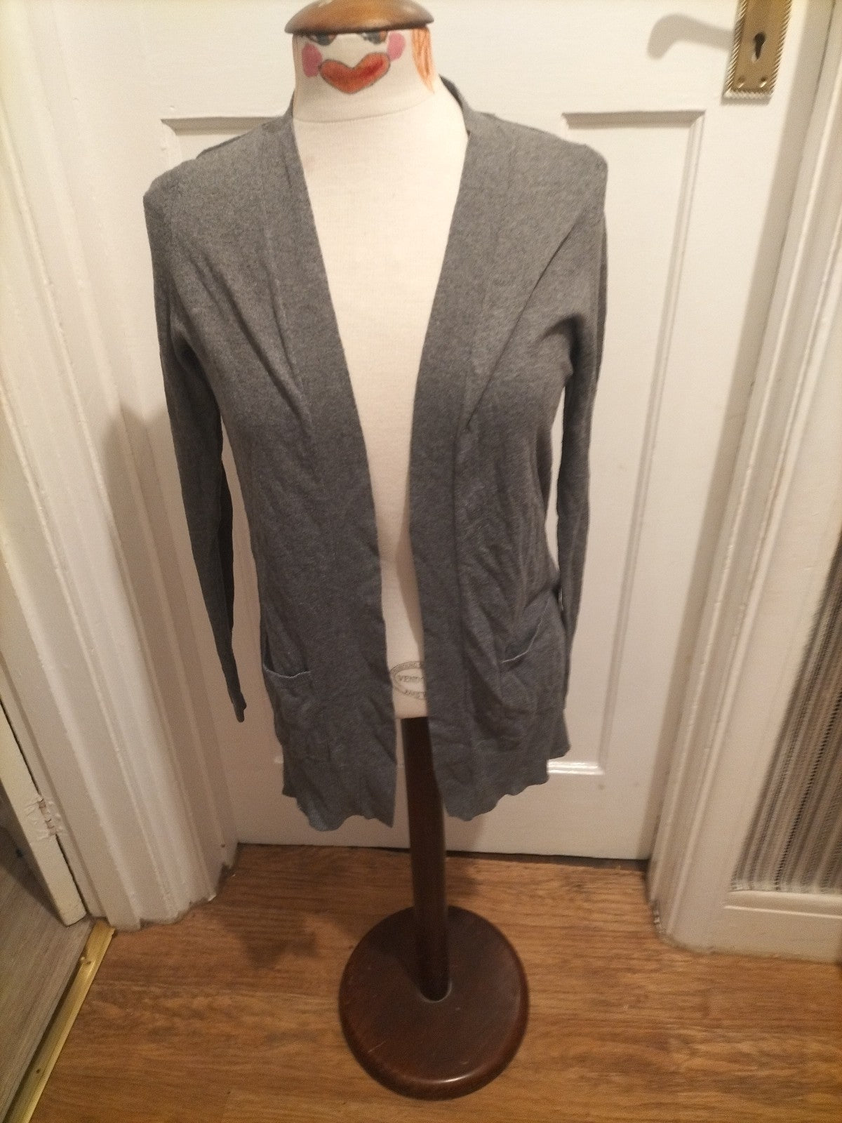 Ladies F&F Size 8 Grey Long Sleeved Cardigan
