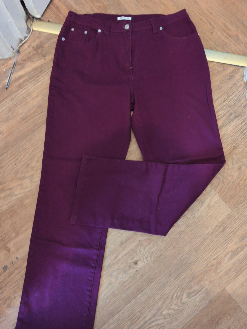 Ladies Damart Size 14 Purple Slight Elasticated Straight Leg Jeans