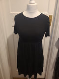 Ladies Spotted Size Small Black Short Sleeved Dress