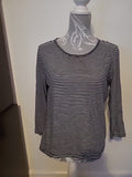 Ladies Espirit Small Striped Long Sleeved Blouse