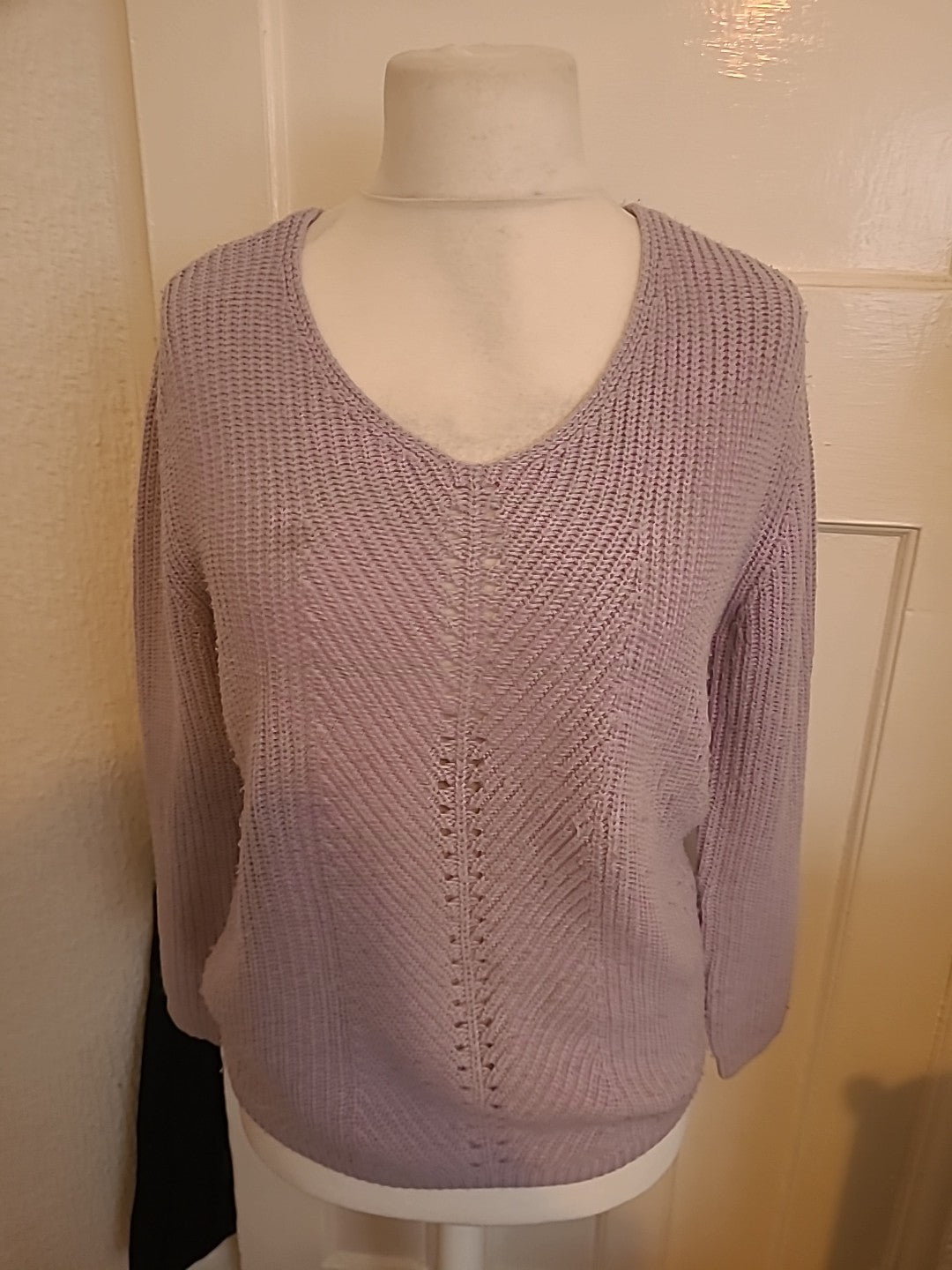 Peacocks Small Pale Purple Knit Jumper Bobbling