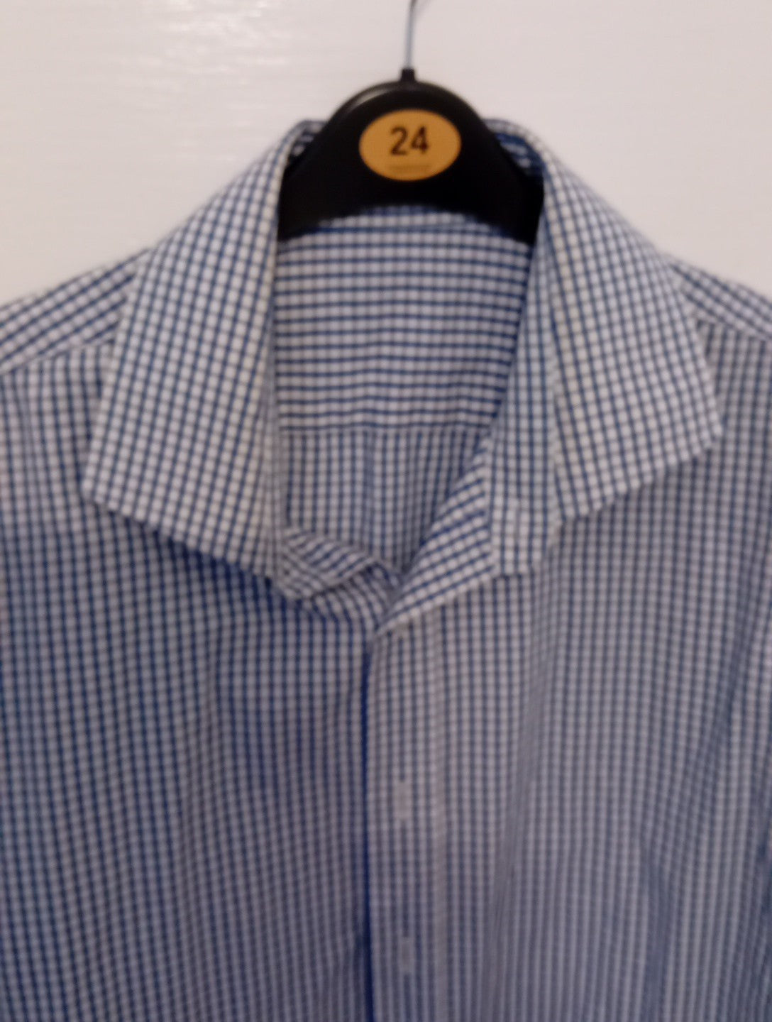 Mens Blue Check Long Sleeved Shirt Size XL