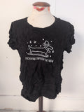 Ladies Primark Size 18-20 Black Print Christmas Pyjama Top