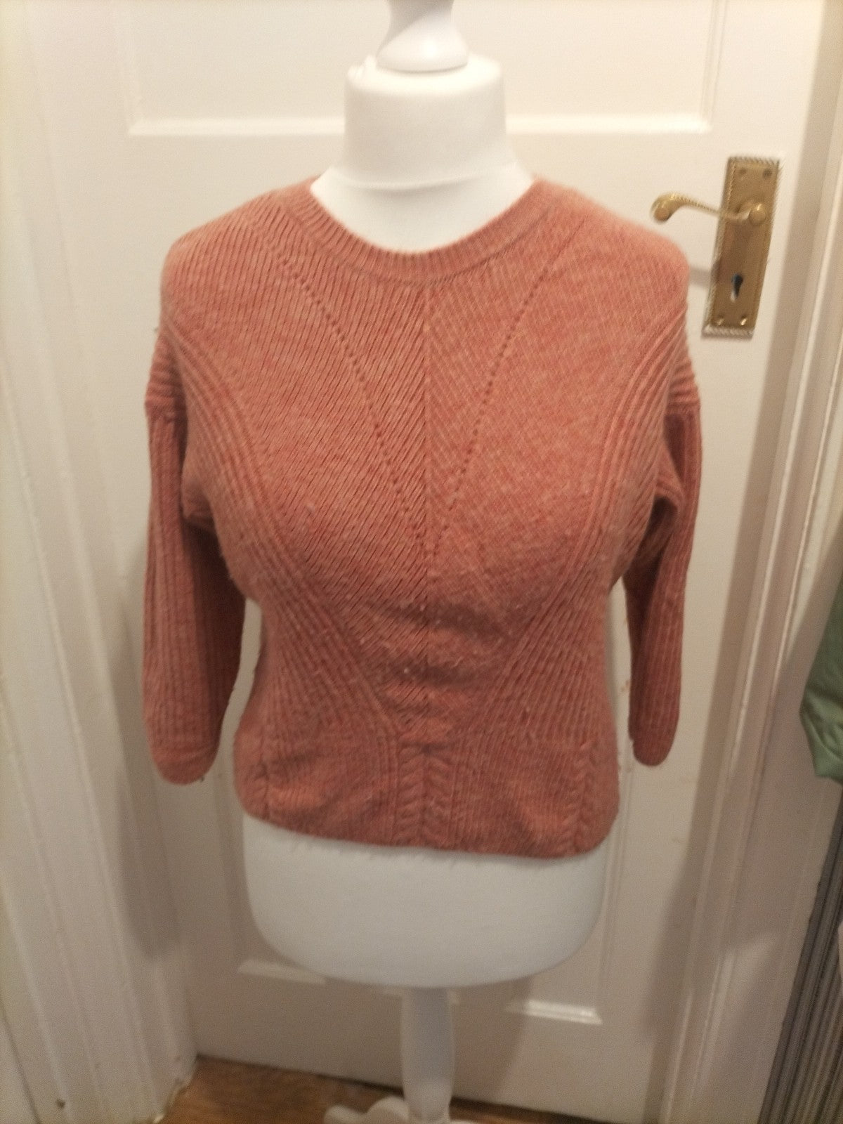 Ladies George Size 12 Pink Ribbed Warm Pullover Jumper