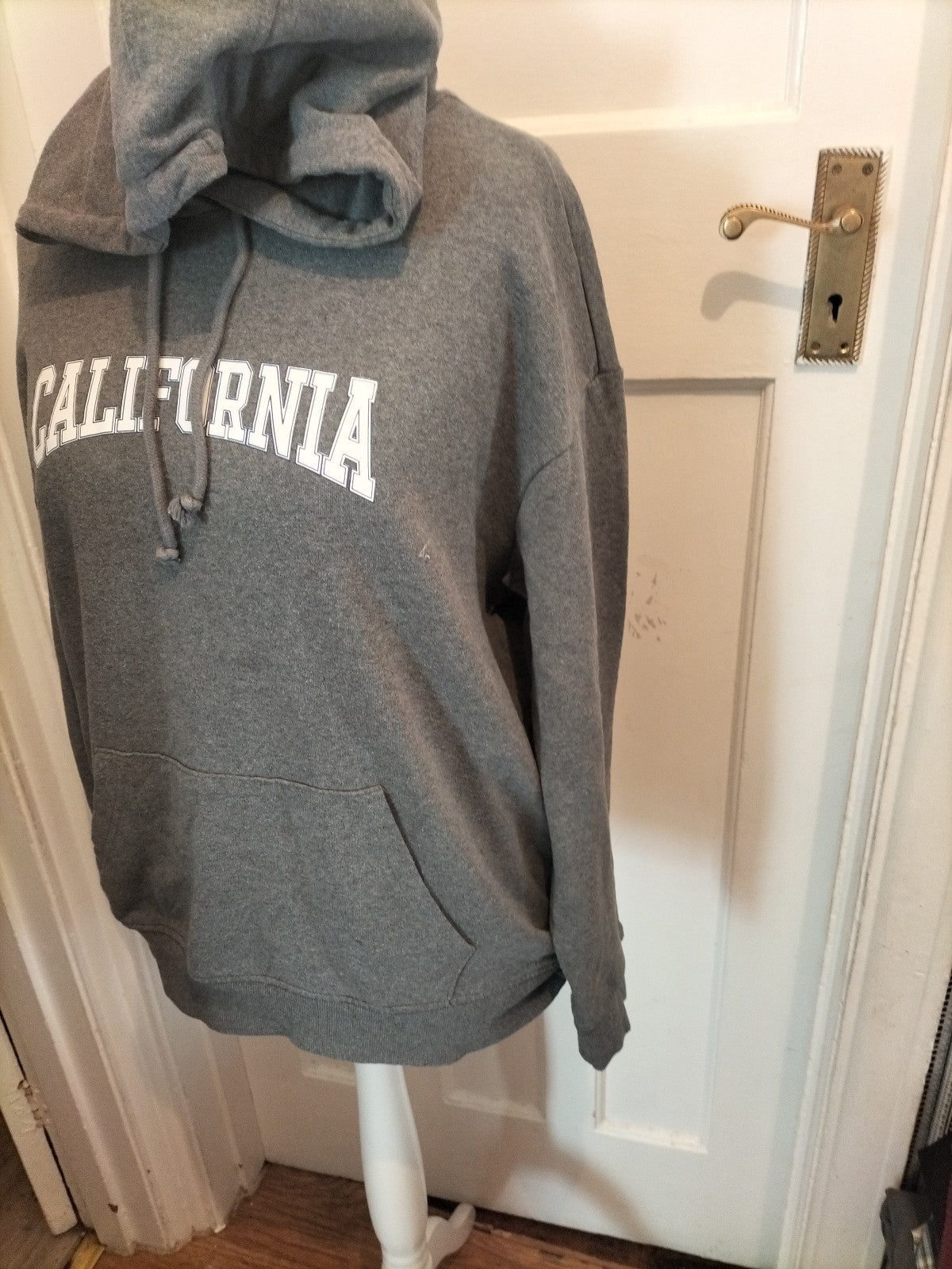 Mens Primark Size Large Grey California Pullover Hoodie