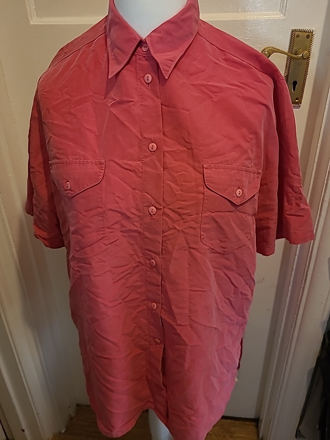 Ladies Yessica Size 16 Pink Buttoned Short Sleeved Blouse