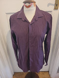 Mens Next 100% Cotton 15.5" Slim Fit Purple Shirt Long Sleeved