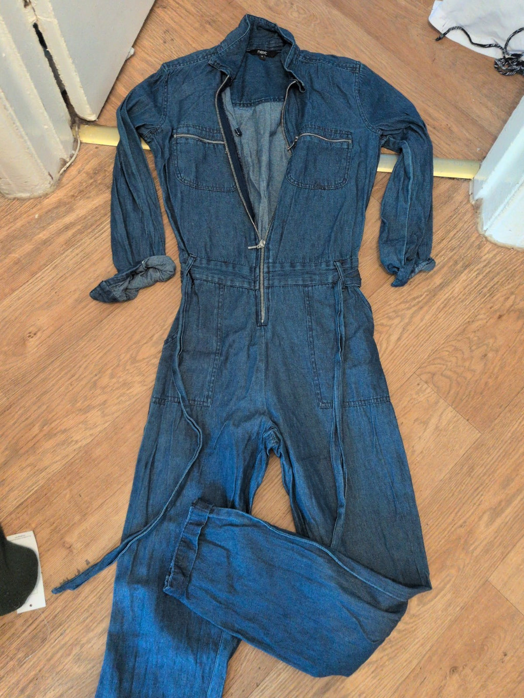 Next 8 Denim Long Sleeve Jumpsuit