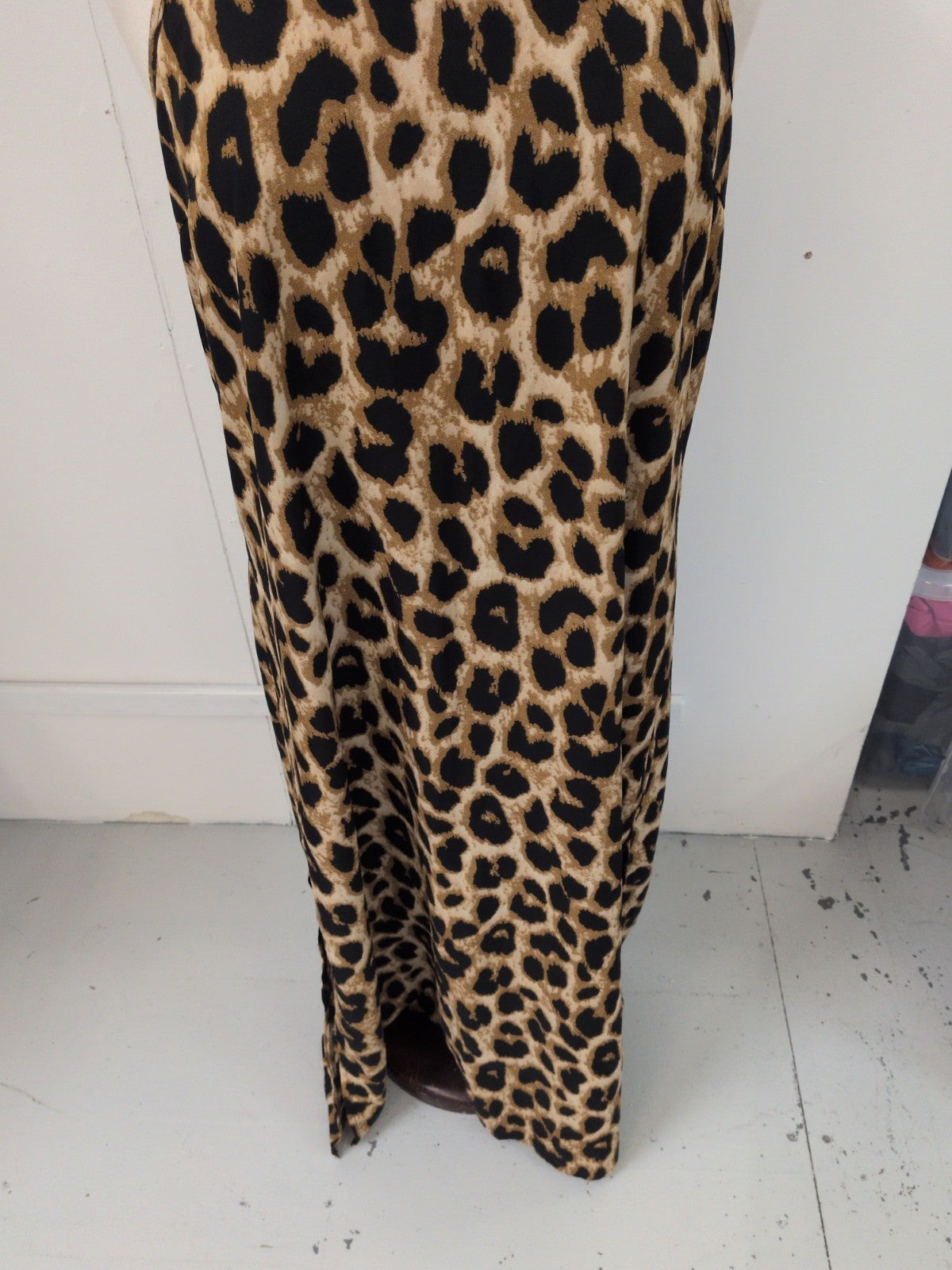 Shein Large Animal Print Sleeveless Split Hem Dress