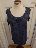 Ladies Moda@George Size 12 Navy White Star Short Sleeved Dress