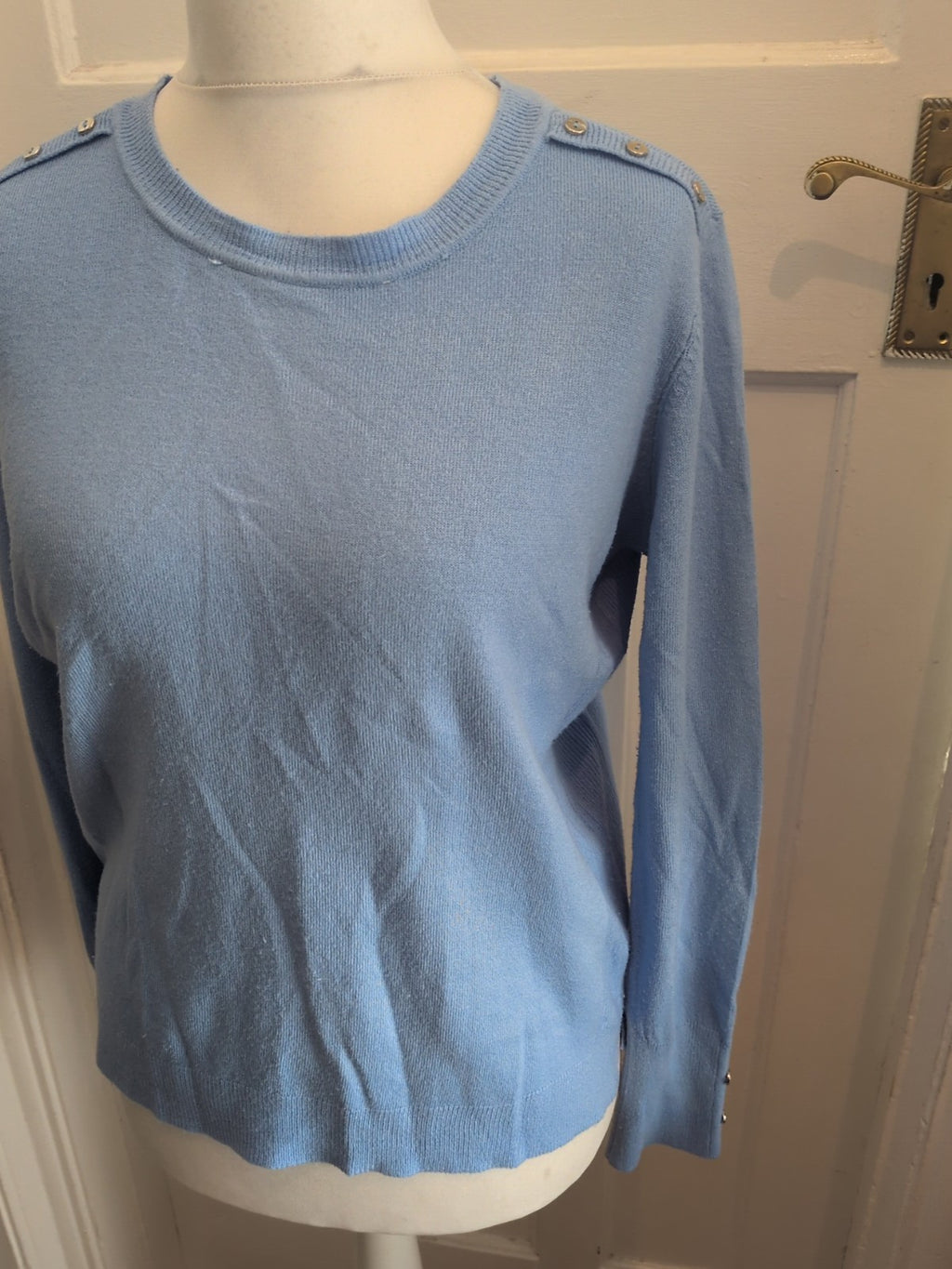 Primark 12-14 Blue Ribbed Hem And Cuff Lightweight Jumper